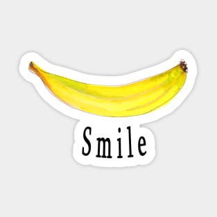 Smile - banana in watercolors Sticker